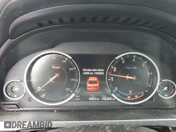 2015 BMW 7 Series 750i xDrive with VIN WBAYB6C56FD965841, listed as a Copart auction lot 48748145 with 102,305 mi miles and Salvage Title. Bid and sale history available at carsss.com. Image 9.