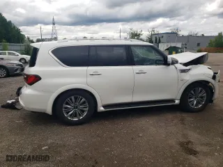 2018 Infiniti QX80 with VIN JN8AZ2NE7J9194411, listed as a Copart auction lot 58327864 with 0 mi miles and Salvage Title. Bid and sale history available at carsss.com. Image 3.