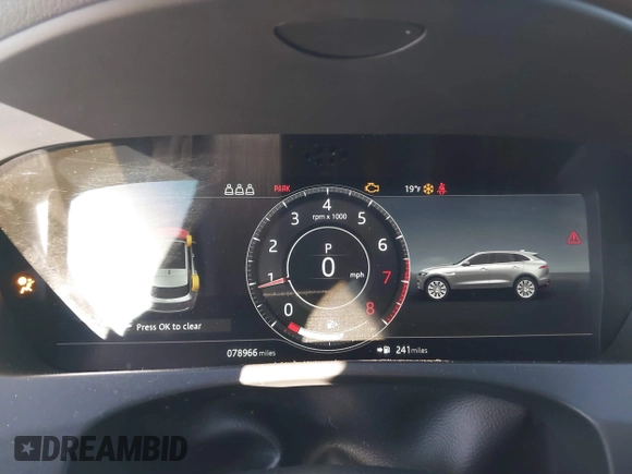 2019 Jaguar F-Pace S with VIN SADCM2FV9KA602624, listed as a IAAI auction lot 41281486 with 78,966 mi miles and . Bid and sale history available at DreamBid. Image 7.