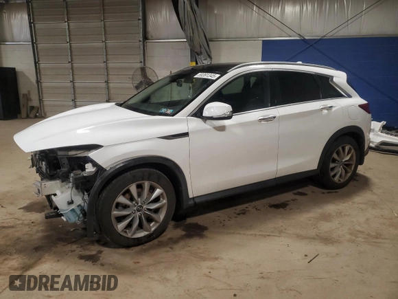 2021 Infiniti QX50 Luxe с VIN 3PCAJ5BBXMF110378, выставлен на аукционе Copart как лот 58391345 с пробегом 51 090 миль миль и Списание • Salvage title. История ставок и продаж доступна на DreamBid. Изображение 1.