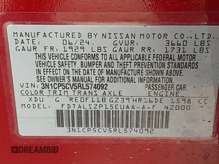 2024 Nissan Kicks SV with VIN 3N1CP5CV5RL574092, listed as a IAAI auction lot 41792156 with 9,956 mi miles. Bid and sale history available at carsss.com. Image 9.