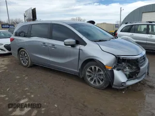 2021 Honda Odyssey EX-L with VIN 5FNRL6H77MB039727, listed as a Copart auction lot 88869145 with Not Provided miles and Salvage Title. Bid and sale history available at DreamBid. Image 4.