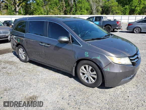 2015 Honda Odyssey EX-L with VIN 5FNRL5H66FB102871, listed as a Copart auction lot 49320715 with 169,650 mi miles and Salvage Title. Bid and sale history available at DreamBid. Image 4.