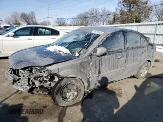 2011 Kia Rio LX with VIN KNADH4A31B6868533, listed as a Copart auction lot 45795365 with 104,992 mi miles and Salvage Title. Bid and sale history available at carsss.com. Image 1.