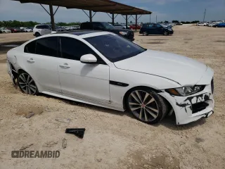 2018 Jaguar XE with VIN SAJAF4FX0JCP33858, listed as a Copart auction lot 54873844 with 46,402 mi miles and Salvage Title. Bid and sale history available at DreamBid. Image 4.