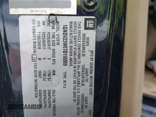 2007 Chevrolet Uplander LS Fleet z VIN 1GNDV23W67D190069, wystawiony jako Copart lot #60823215 z przebiegiem 105 957 mil mil oraz Szkoda całkowita • Salvage title. Historia ofert i sprzedaży dostępna na DreamBid. Obrazek 13.