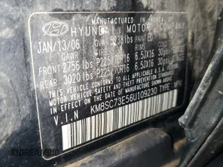 2006 Hyundai Santa Fe GLS with VIN KM8SC73E56U109230, listed as a Copart auction lot 71973324 with 167,920 mi miles and Salvage Title. Bid and sale history available at carsss.com. Image 13.