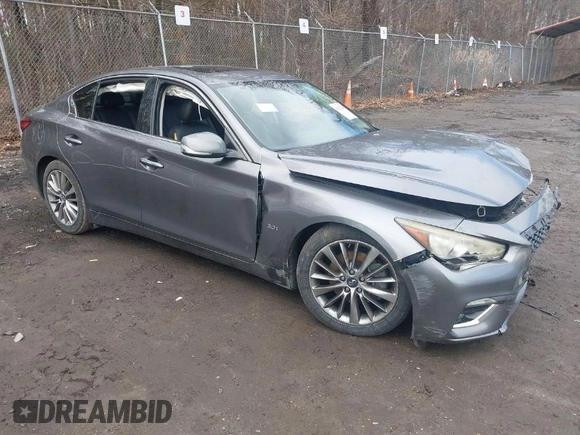 2018 Infiniti Q50 Luxe with VIN JN1EV7AP4JM591989, listed as a IAAI auction lot 41525340 with 78,812 mi miles and . Bid and sale history available at carsss.com. Image 1.