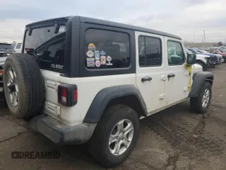 2019 Jeep Wrangler Unlimited Sport with VIN 1C4HJXDG0KW506153, listed as a Copart auction lot 42191625 with 81,954 mi miles and Salvage title. Bid and sale history available at DreamBid. Image 3.