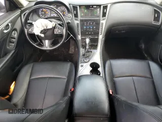 2015 Infiniti Q50 with VIN JN1BV7AR7FM420388, listed as a Copart auction lot 45231595 with 90,259 mi miles and Salvage Title. Bid and sale history available at DreamBid. Image 8.