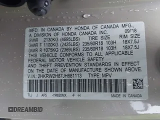 2018 Honda CR-V EX-L with VIN 2HKRW2H87JH681113, listed as a IAAI auction lot 41961301 with 85,672 mi miles. Bid and sale history available at carsss.com. Image 9.