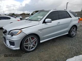 2015 Mercedes-Benz M ML 63 AMG with VIN 4JGDA7EB7FA504173, listed as a Copart auction lot 47596605 with 114,001 mi miles and Salvage Title. Bid and sale history available at carsss.com. Image 1.