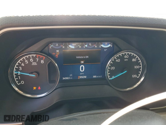 2021 Ford F-150 XL with VIN 1FTMF1E50MKD44349, listed as a Copart auction lot 76947214 with 34,592 mi miles and Salvage title. Bid and sale history available at DreamBid. Image 9.