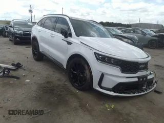 2022 Kia Sorento SX Prestige with VIN 5XYRK4LF3NG085989, listed as a IAAI auction lot 42335772 with 76,933 mi miles and . Bid and sale history available at DreamBid. Image 1.