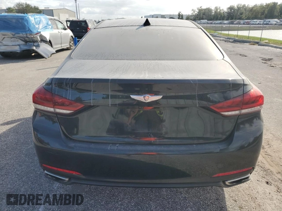 2015 Hyundai Genesis 3.8L with VIN KMHGN4JE6FU098529, listed as a Copart auction lot 76175104 with 0 mi miles and Salvage Title. Bid and sale history available at carsss.com. Image 6.