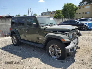 2022 Jeep Wrangler Unlimited Sahara with VIN 1C4HJXEN3NW242458, listed as a Copart auction lot 48148815 with 26,154 mi miles and Salvage Title. Bid and sale history available at DreamBid. Image 4.