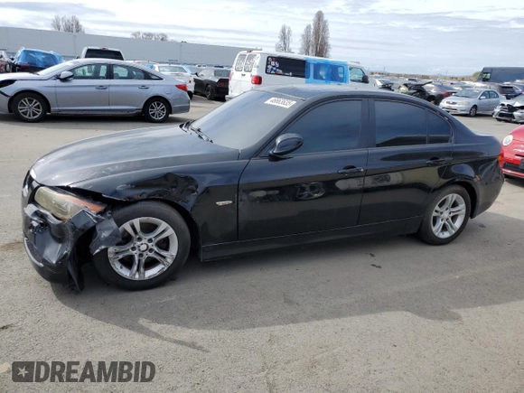 2008 BMW 3 Series 328i with VIN WBAVC53508F009577, listed as a Copart auction lot 46663635 with 138,355 mi miles and Salvage Title. Bid and sale history available at carsss.com. Image 1.