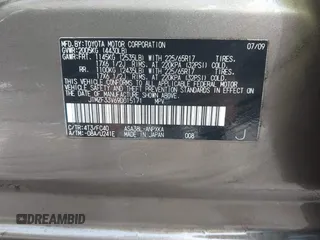 2009 Toyota RAV4 with VIN JTMZF33V69D015171, listed as a IAAI auction lot 42006163 with 122,927 mi miles. Bid and sale history available at carsss.com. Image 9.