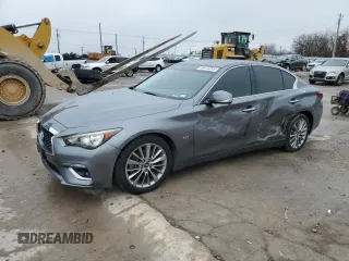 2018 Infiniti Q50 Luxe with VIN JN1EV7AP4JM367007, listed as a Copart auction lot 43413255 with 90,694 mi miles and Salvage title. Bid and sale history available at DreamBid. Image 1.