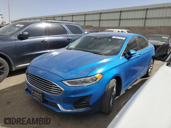 2019 Ford Fusion SEL with VIN 3FA6P0CD5KR181142, listed as a Copart auction lot 46911275 with 98,612 mi miles and Salvage Title. Bid and sale history available at carsss.com. Image 1.