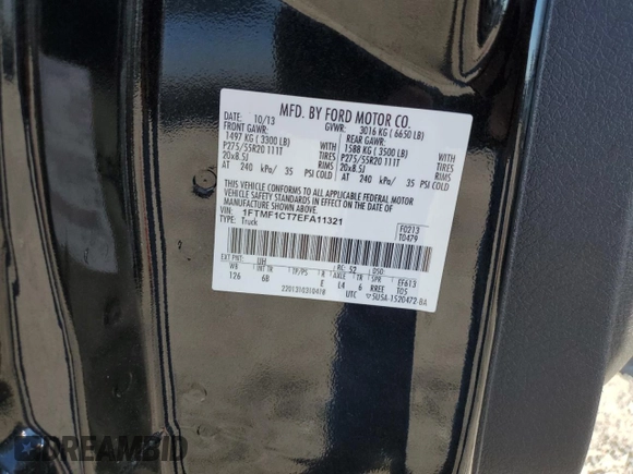 2014 Ford F-150 XL with VIN 1FTMF1CT7EFA11321, listed as a Copart auction lot 73803274 with 111,545 mi miles and Salvage title. Bid and sale history available at DreamBid. Image 12.