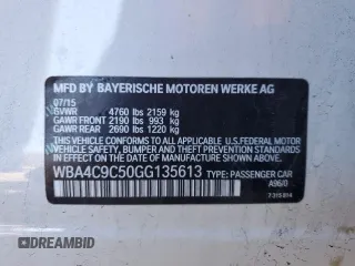 2016 BMW 4 Series 428i xDrive with VIN WBA4C9C50GG135613, listed as a Copart auction lot 87655245 with 89,568 mi miles and Salvage Title. Bid and sale history available at DreamBid. Image 12.