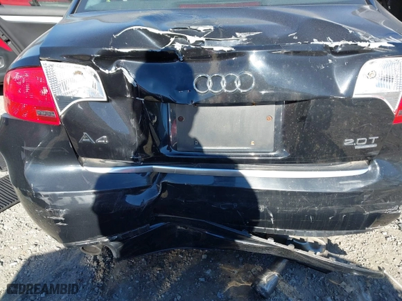 2008 Audi A4 2.0T with VIN WAUDF78E28A134584, listed as a IAAI auction lot 41300123 with 84,148 mi miles. Bid and sale history available at carsss.com. Image 6.