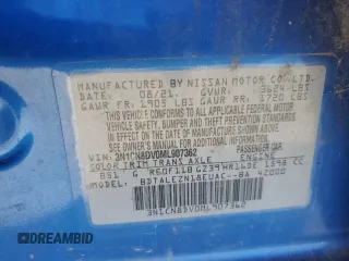 2021 Nissan Versa S with VIN 3N1CN8DV0ML907362, listed as a Copart auction lot 46853095 with 51,868 mi miles and Salvage Title. Bid and sale history available at carsss.com. Image 13.