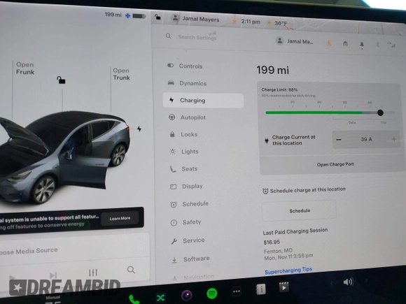 2021 Tesla Model Y Long Range with VIN 5YJYGDEE2MF087871, listed as a IAAI auction lot 41370004 with 85,757 mi miles. Bid and sale history available at carsss.com. Image 17.