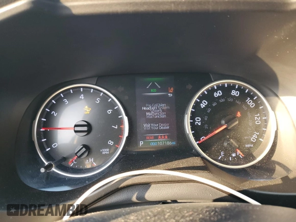 2019 Toyota RAV4 LE with VIN 2T3H1RFV2KW018702, listed as a Copart auction lot 46833775 with 107,186 mi miles and Salvage Title. Bid and sale history available at carsss.com. Image 9.