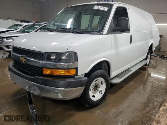 2023 Chevrolet Express Cargo with VIN 1GCWGAFP8P1197522, listed as a Copart auction lot 50069825 with Not provided miles and Salvage title. Bid and sale history available at DreamBid. Image 1.
