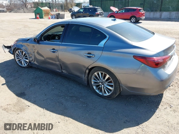 2021 Infiniti Q50 Luxe with VIN JN1EV7BR5MM751785, listed as a IAAI auction lot 41817093 with 48,331 mi miles and . Bid and sale history available at DreamBid. Image 3.