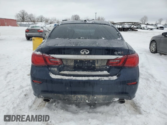 2019 Infiniti Q70 Luxe with VIN JN1BY1AR1KM586002, listed as a Copart auction lot 46111645 with 68,244 mi miles and Salvage title. Bid and sale history available at DreamBid. Image 6.