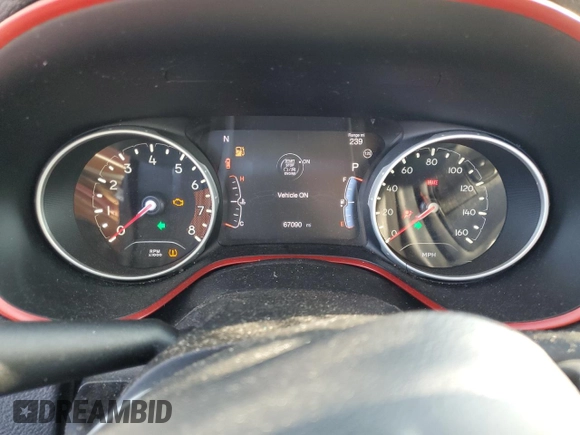 2021 Jeep Compass Trailhawk with VIN 3C4NJDDB2MT583833, listed as a Copart auction lot 58736675 with 67,090 mi miles and Salvage title. Bid and sale history available at DreamBid. Image 9.