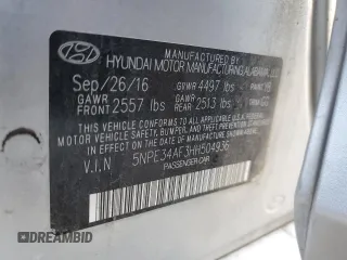 2017 Hyundai Sonata Sport with VIN 5NPE34AF3HH504936, listed as a Copart auction lot 80871504 with 100,133 mi miles and Salvage Title. Bid and sale history available at DreamBid. Image 14.