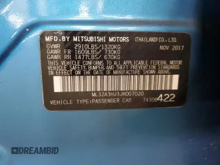 2018 Mitsubishi Mirage ES with VIN ML32A3HJ3JH007020, listed as a Copart auction lot 57400875 with 111,177 mi miles and Salvage title. Bid and sale history available at DreamBid. Image 12.