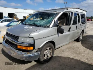 2005 Chevrolet Express Cargo Van YF7 Upfitter with VIN 1GBFG15T351241152, listed as a Copart auction lot 77996504 with 0 mi miles and Salvage Title. Bid and sale history available at carsss.com. Image 1.