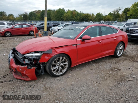 2022 Audi A5 Sportback Premium with VIN WAUABCF51NA011980, listed as a Copart auction lot 71982364 with 8,077 mi miles and Salvage Title. Bid and sale history available at carsss.com. Image 1.