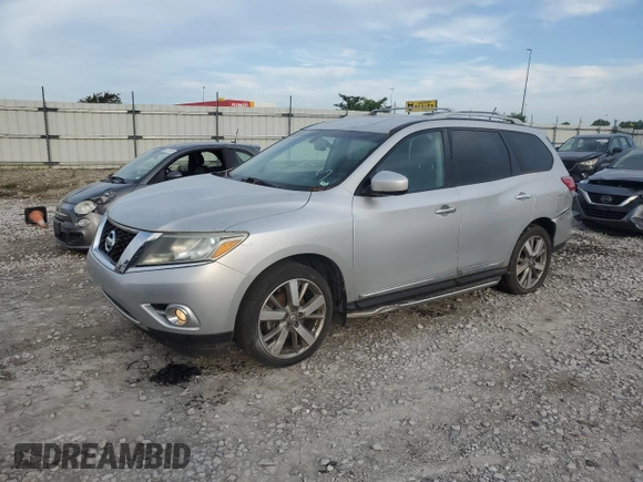 2013 Nissan Pathfinder Platinum with VIN 5N1AR2MM6DC665424, listed as a Copart auction lot 62235935 with 200,013 mi miles and Clean title. Bid and sale history available at DreamBid. Image 1.