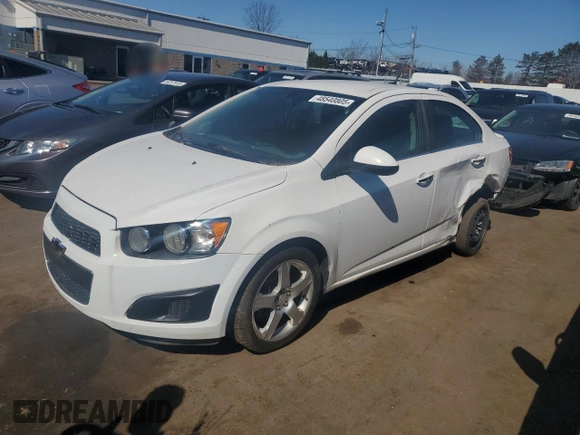 2014 Chevrolet Sonic LTZ with VIN 1G1JE5SB7E4202652, listed as a Copart auction lot 48540805 with 128,328 mi miles and Salvage Title. Bid and sale history available at carsss.com. Image 1.