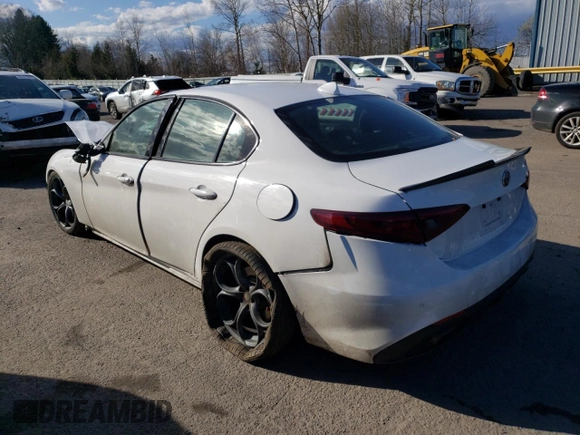 2019 Alfa Romeo Giulia Sport with VIN ZARFAMAN8K7599030, listed as a Copart auction lot 45877883 with 0 mi miles. Bid and sale history available at carsss.com. Image 2.