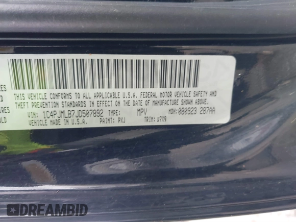 2018 Jeep Cherokee Latitude Plus with VIN 1C4PJMLB7JD507892, listed as a IAAI auction lot 41879277 with 122,269 mi miles and . Bid and sale history available at DreamBid. Image 9.