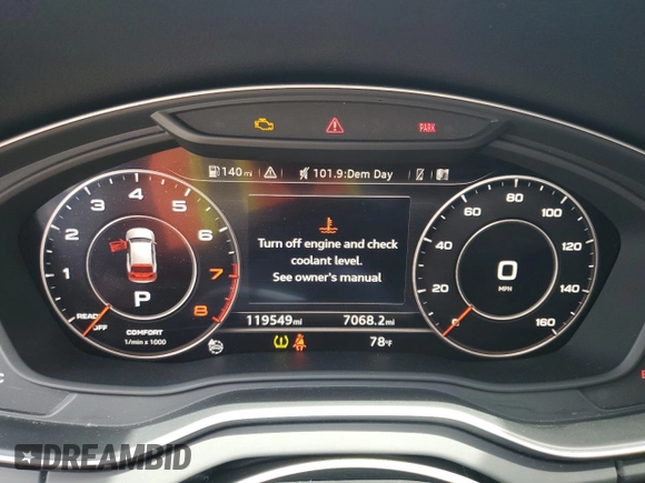 2018 Audi Q5 Premium with VIN WA1ANAFY2J2014703, listed as a Copart auction lot 54537065 with 119,549 mi miles and Clean Title. Bid and sale history available at carsss.com. Image 9.