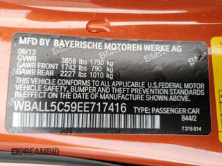 2014 BMW Z4 sDrive28i with VIN WBALL5C59EE717416, listed as a Copart auction lot 86678854 with 38,065 mi miles and Salvage Title. Bid and sale history available at carsss.com. Image 14.