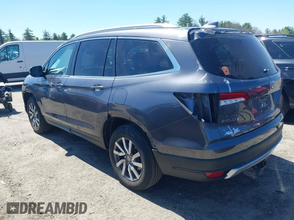 2021 Honda Pilot EX-L with VIN 5FNYF6H59MB016354, listed as a IAAI auction lot 42108020 with 61,436 mi miles and . Bid and sale history available at DreamBid. Image 3.