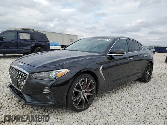 2019 Genesis G70 2.0T Sport with VIN KMTG24LA8KU038173, listed as a Copart auction lot 44003525 with 39,880 mi miles and Salvage Title. Bid and sale history available at carsss.com. Image 1.