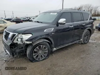 2017 Nissan Armada Platinum with VIN JN8AY2NF6H9302314, listed as a Copart auction lot 41968365 with 128,113 mi miles and Salvage Title. Bid and sale history available at carsss.com. Image 1.