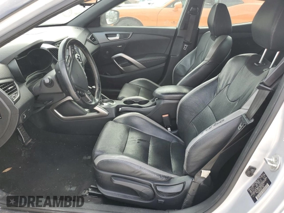 2016 Hyundai Veloster Turbo with VIN KMHTC6AEXGU255318, listed as a Copart auction lot 77101544 with 0 mi miles and Salvage Title. Bid and sale history available at carsss.com. Image 7.