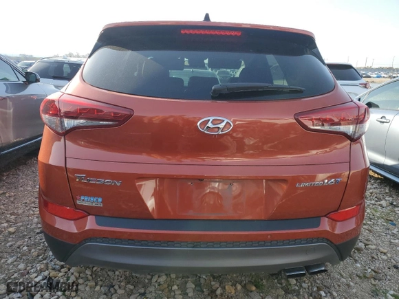 2016 Hyundai Tucson Limited with VIN KM8J33A21GU213356, listed as a Copart auction lot 43653615 with 95,458 mi miles and Clean Title. Bid and sale history available at carsss.com. Image 6.