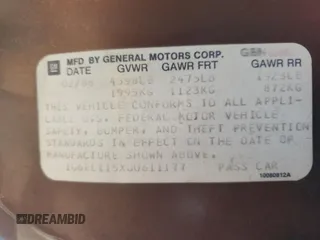 1988 Cadillac Eldorado z VIN 1G6EL115XJU611177, wystawiony jako Copart lot #46526855 z przebiegiem 122 780 mil mil oraz Szkody całkowita. Historia ofert i sprzedaży dostępna na DreamBid. Obrazek 12.